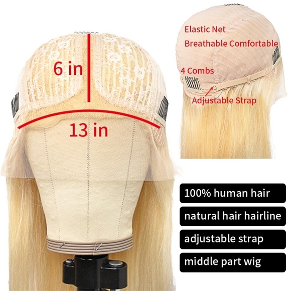 TEEK - 12in 613 Frontal Brazilian Wavy Blonde Wig - Picture 4 of 7